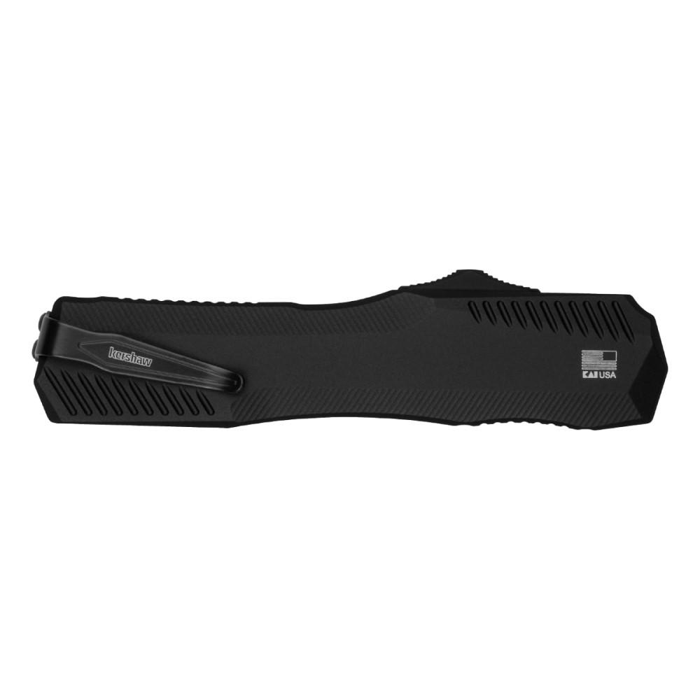 Kershaw Livewire OTF Automatic Knife 3-3/10" Spear Point Blade Black with Black Blade
