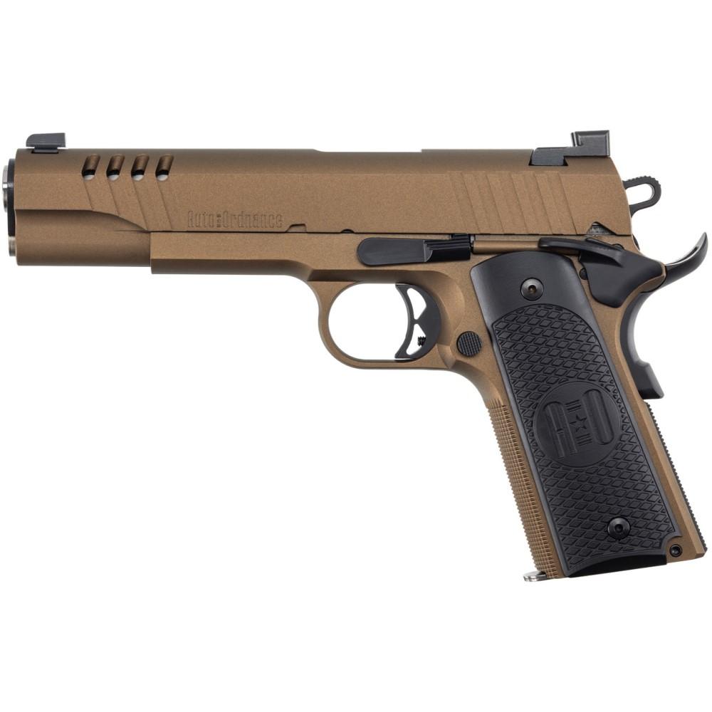 Kahr Arms Auto-Ordnance 1911A1 Handgun 45 ACP 7rd Magazine 5" Barrel Burnt Bronze Night Sights