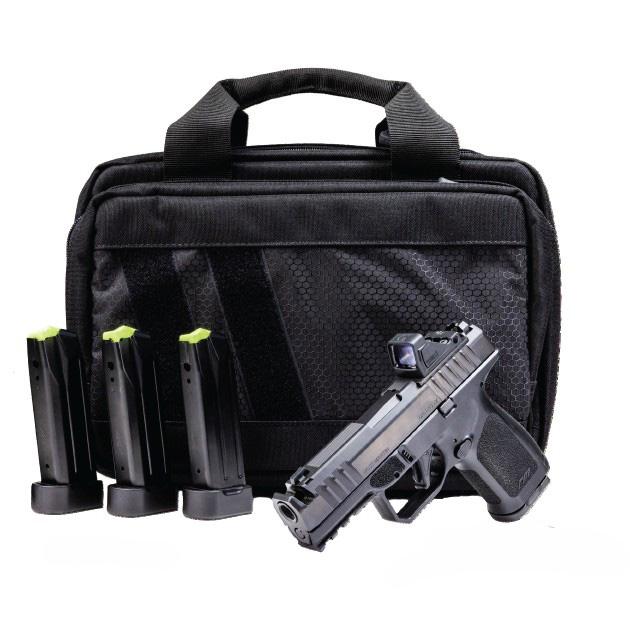 Rost Martin RM1C Comp Handgun Bundle 9mm Luger 10rd Magazines(4) 4 Barrel Black Viridian Red Dot Pistol CA Compliant