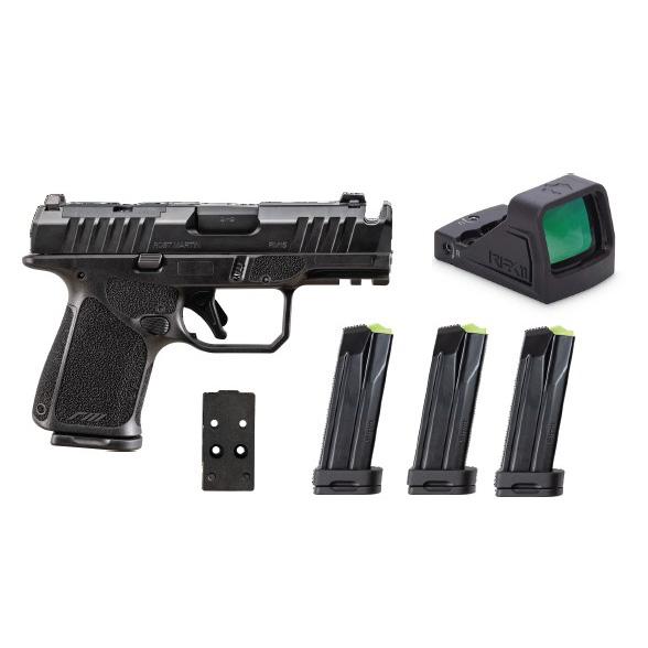 Rost Martin RM1C Comp Handgun Bundle 9mm Luger 15rd(1)&17(3) Magazines 4" Barrel Black Red Dot Pistol Case