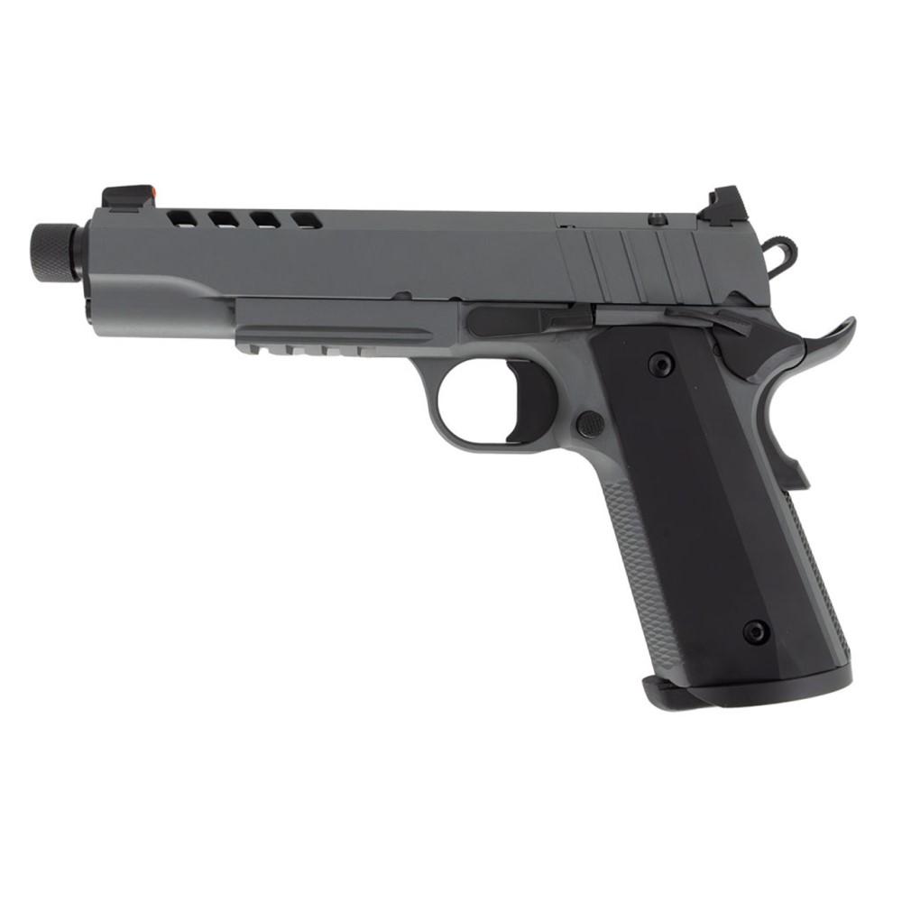 Tisas 1911 Night Stalker SF Handgun .45 Auto 8rd Magazine(2) 5" Threaded Barrel Grey Cerakote Finish .45 ACP