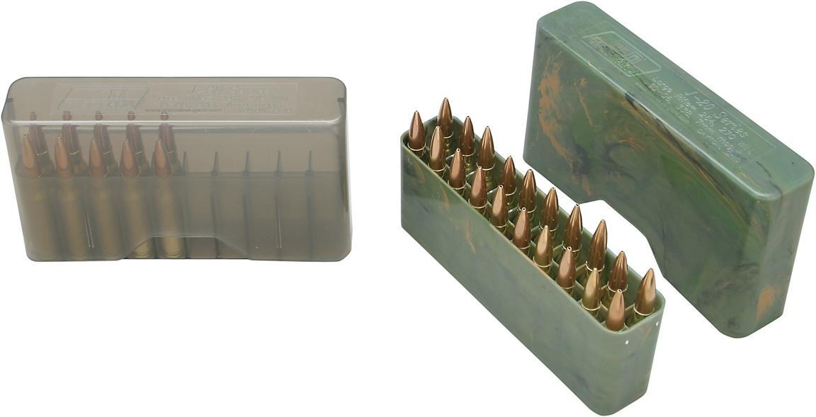 MTM J-20 Slip Top Ammo Box 20/ct for 22-250 243 WIN 7.62X39 - Clear Green-img-1