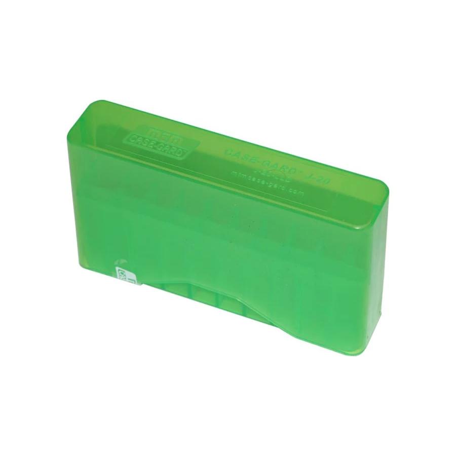 MTM J-20-M16 Clear/Green Ammo Box 22-250 30-30 6.5Gren 7.62 20 rd. - MTM Case-Gard - 7 MM BR