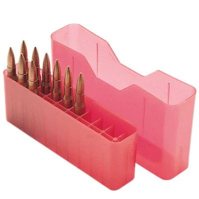MTM J-20 Slip Top Ammo Box for WSM 45-70 to 30-30 20 Rounds Clear Red-img-1