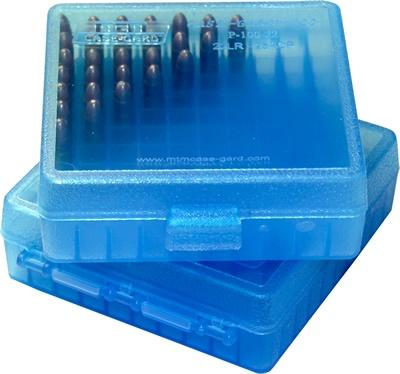 MTM AMMO BOX 100 RD FLIP TOP FOR .22 LR CLR BLUE-img-1