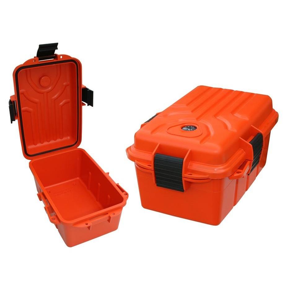 MTM SURVIVAL DRY BOX WITH COMPASS ORANGE 10"X7"X3"