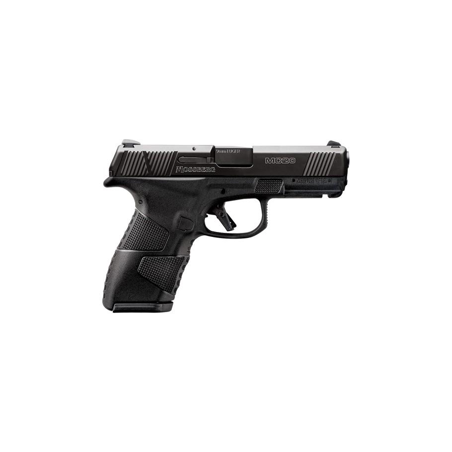 Mossberg MC2c 9mm Luger Compact Semi Auto Pistol 3.9" Barrel 10 Rounds 3-Dot Sights Black Polymer Frame/Black DLC Slide Finish