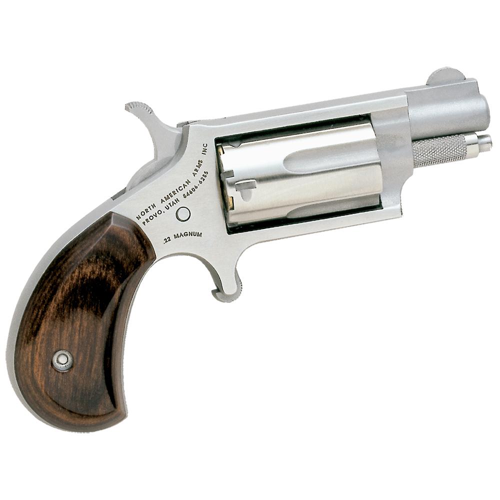 NAA 22MS Mini Revolver Handgun .22 WMR 5rd Capacity 1.125" Barrel Silver w-img-1
