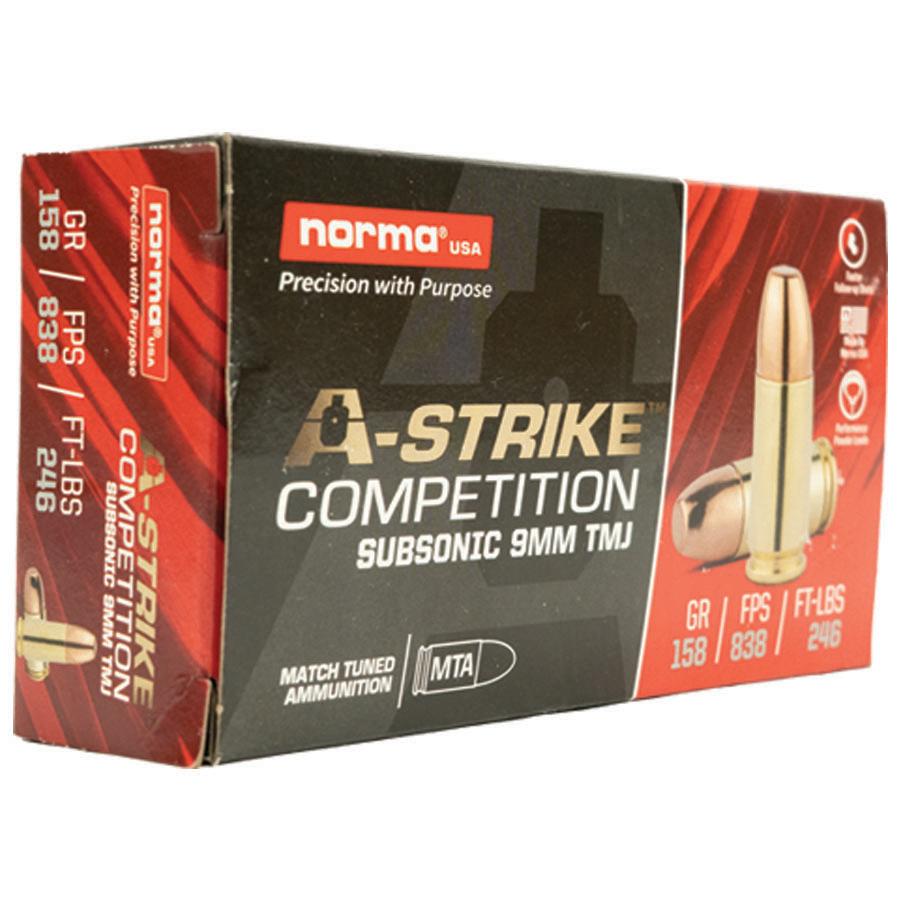 A-Strike 9mm 158gr TMJ - Subsonic 50RDS AMMO