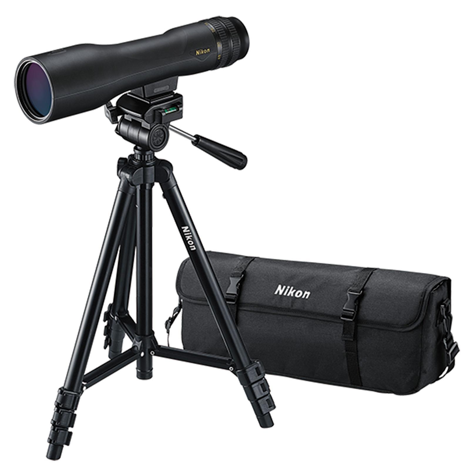 Buy Nikon ProStaff 3 Fieldscope Outfit w/Compact Tripod Zoom Eyepiece Carry Case - 16-48x60mm Straight Black online