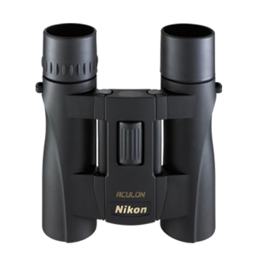 Nikon Aculon A30 Binoculars 10x25mm Black with Neck Strap Case & Lens Covers