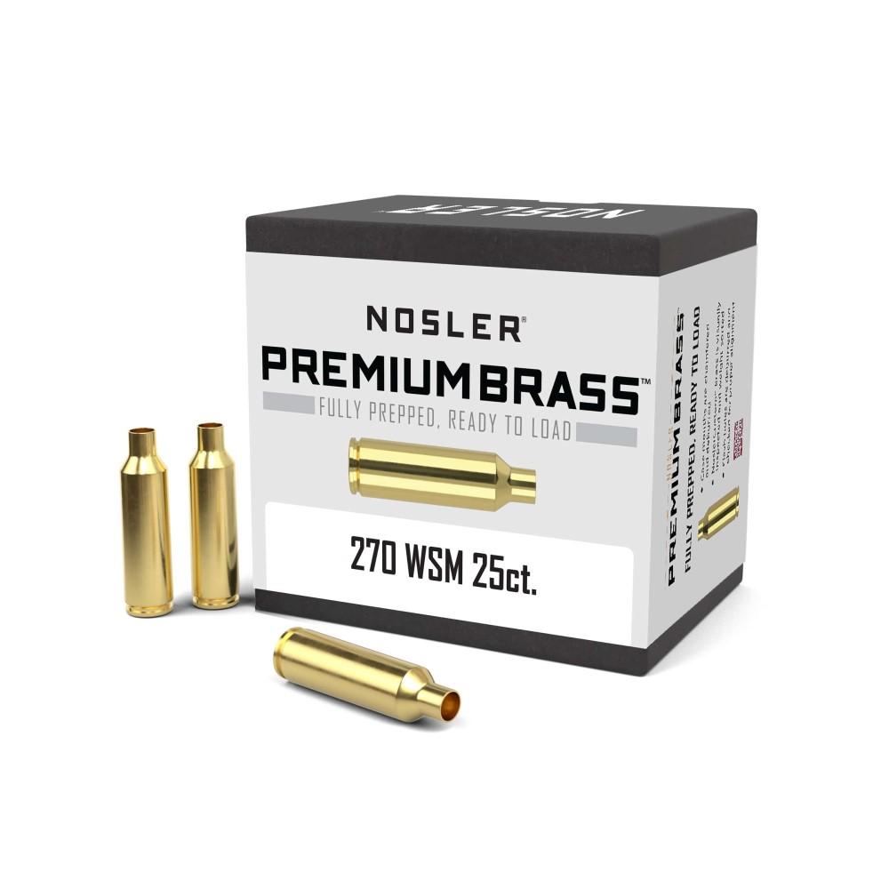 Nosler Unprimed Brass Rifle Cartridge Cases .270 WSM 25 Count