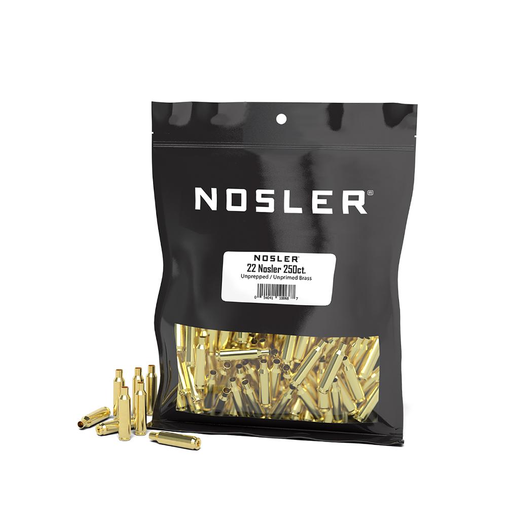 Nosler Unprimed Unprepped Brass Rifle Cartridge Cases .22 Nosler 250/Ct (BULK)