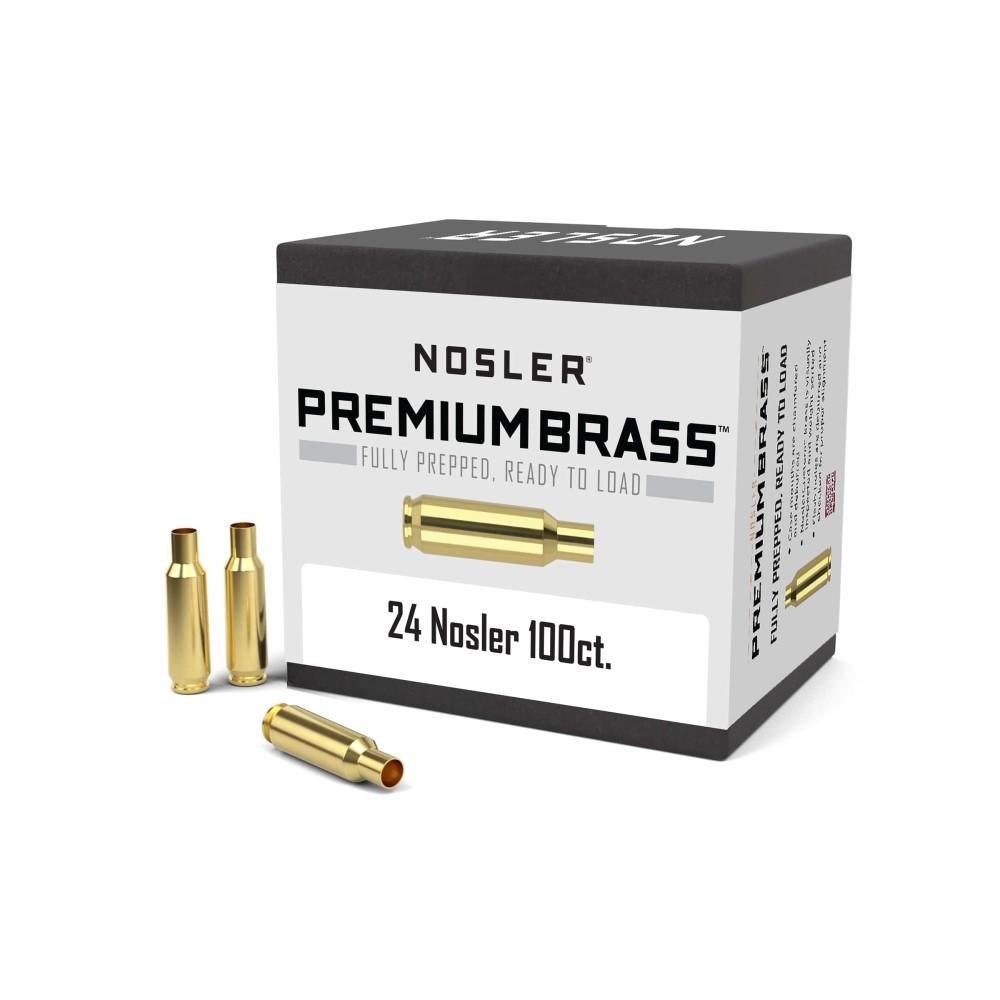 Nosler Unprimed Brass Rifle Cartridge Cases .24 Nosler 100/Ct