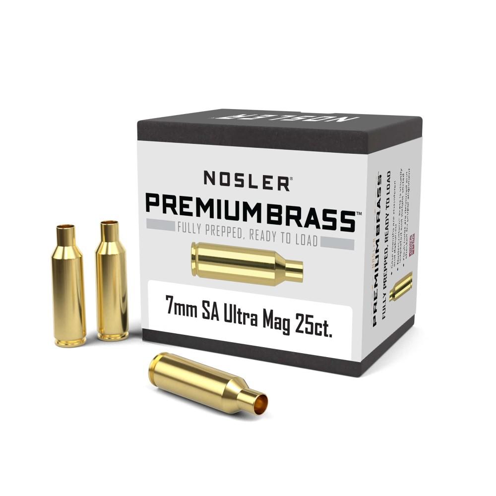 Nosler 7mm SA Ultra Mag Brass 25 Count Factory 1st Unprimed Cases