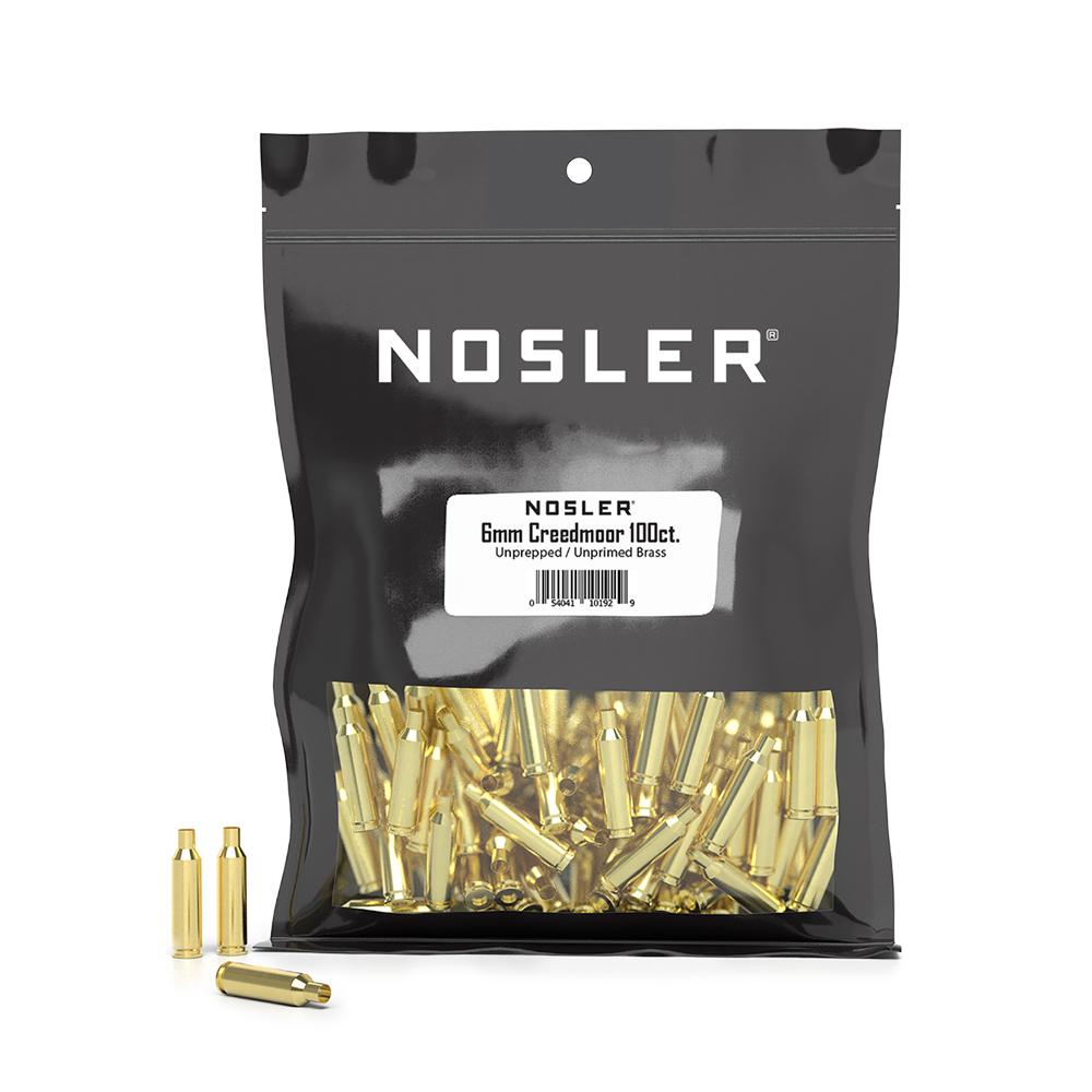 Nosler 10192 Unprimed 6mm Creedmoor Rifle Brass, 100ct Bulk Pack, USA Origin
