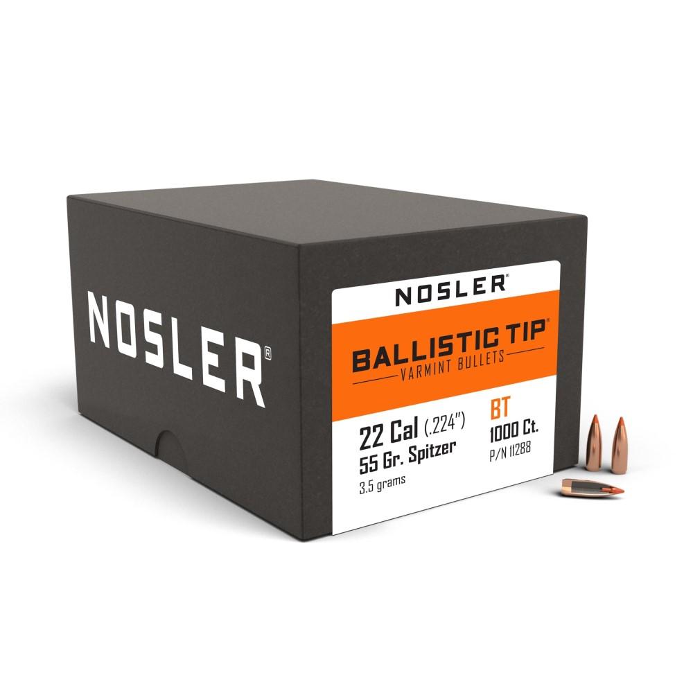 Nosler Ballistic Tip Varmint Bullets .22 cal .224 55 gr SBT-SB 1000/ct