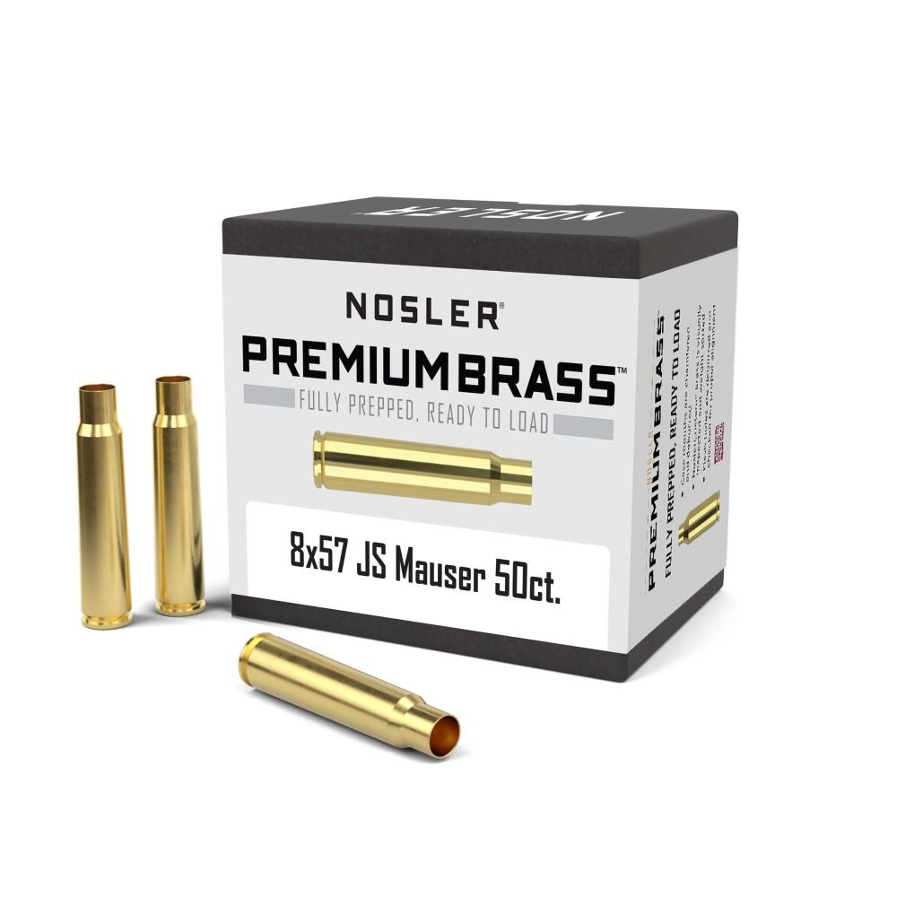 Nosler 8X57mm JS Unprimed Brass Rifle Cartridge Cases, 50 Count, Premium Quality, Fully Prepped