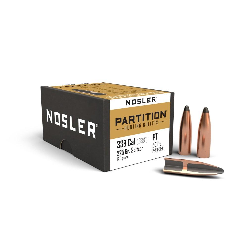 Nosler Partition Rifle Bullets .338 Cal .338" 225 Gr SPT 50/Ct