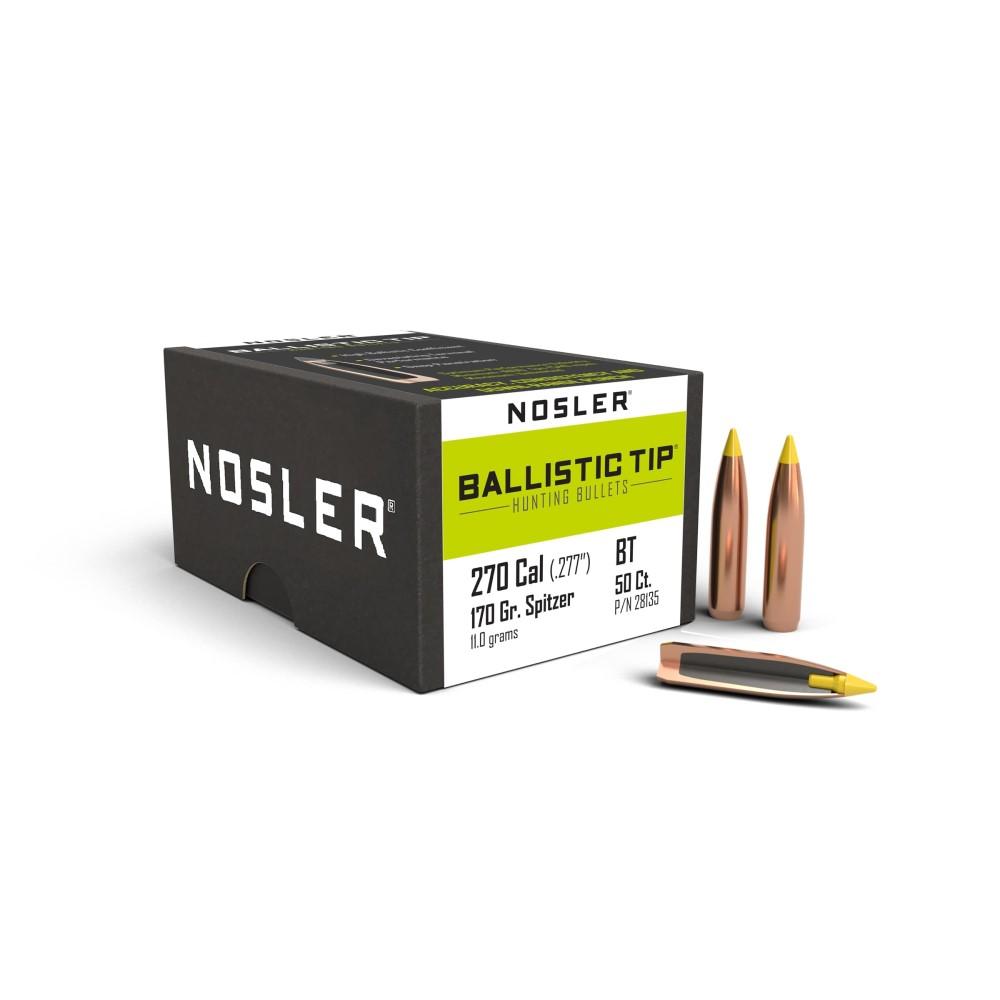 Nosler 28135 Ballistic Tip .270 Cal 170gr Spitzer Bullets 50ct