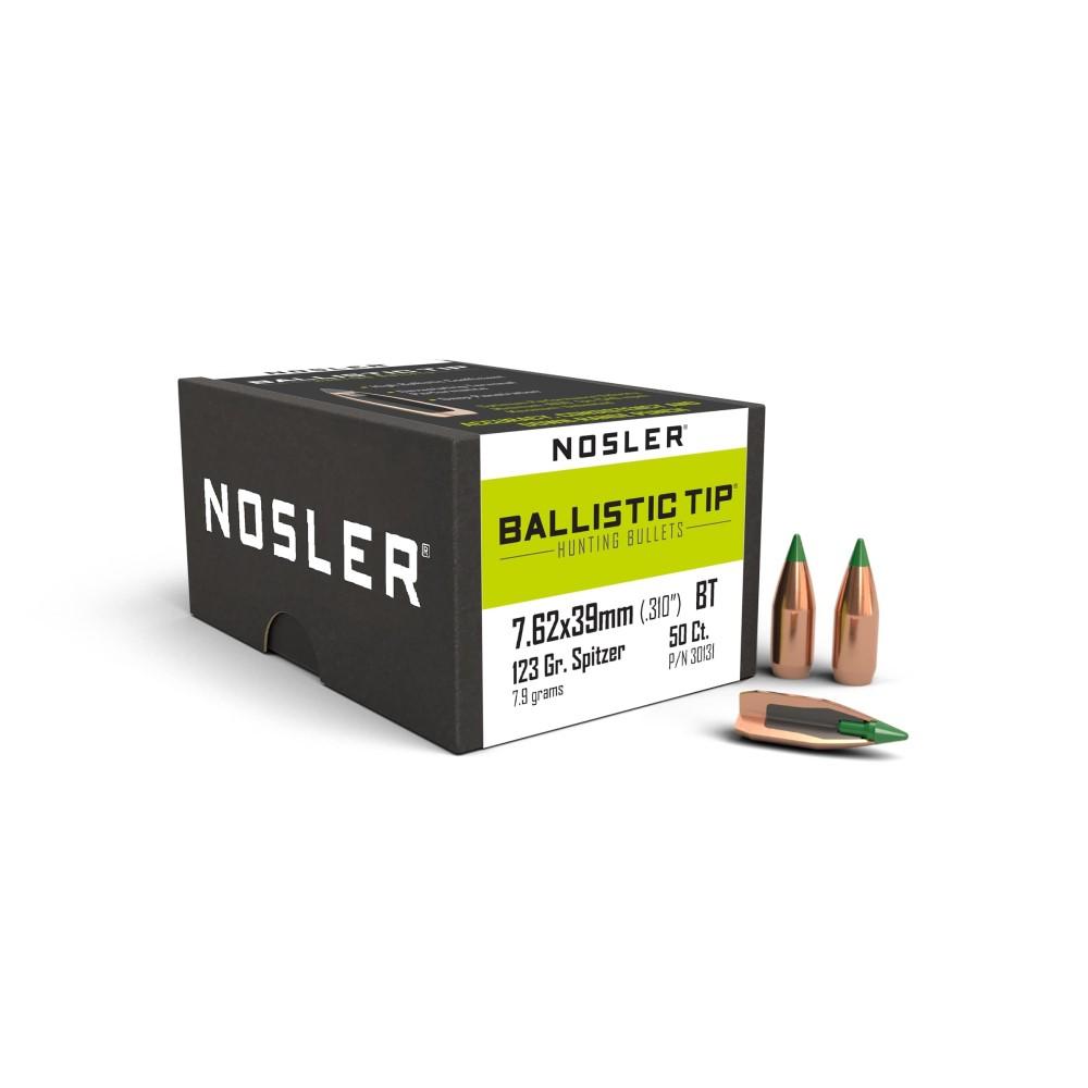 Nosler Ballistic Tip Hunting Rifle Bullets 7.62X39MM .310" 123 Gr SBT-BTIP 50/Ct