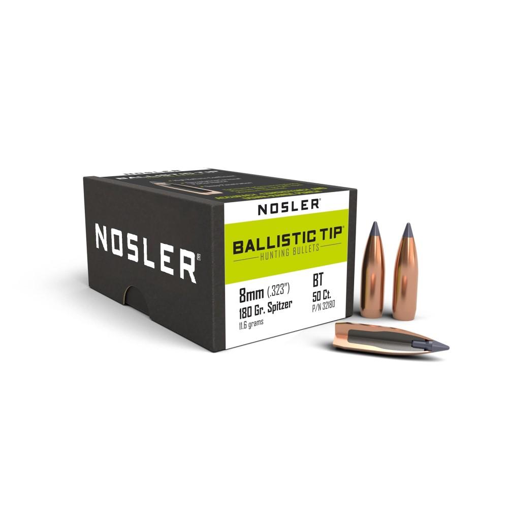 Nosler Ballistic Tip Hunting Bullets 8mm .323 180 gr SBT-BTIP 50/ct