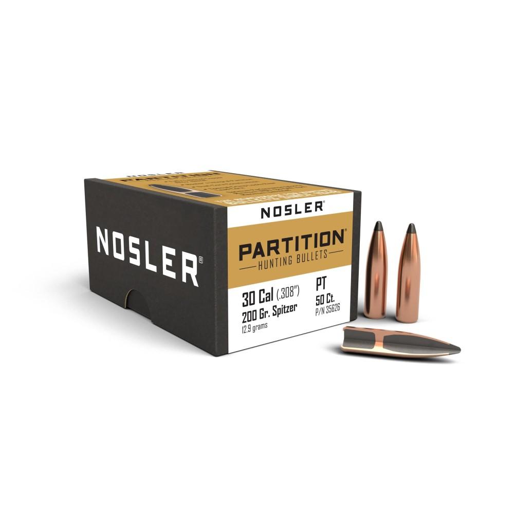 Nosler NOS 35626 .30 Cal 200gr Spitzer Partition Bullets 50 Pack