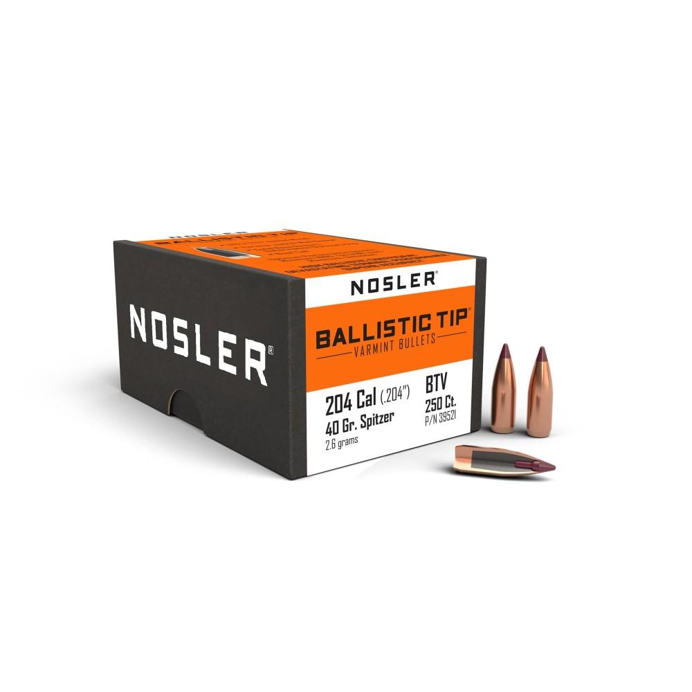Nosler Ballistic Tip Varmint Bullets .204 cal .204 40 gr SBT-SB 250/ct