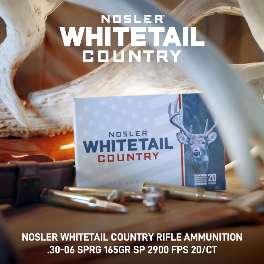 ler Nosler Whitetail Country .30-06 Springfield 165 Gr JSP Ammo