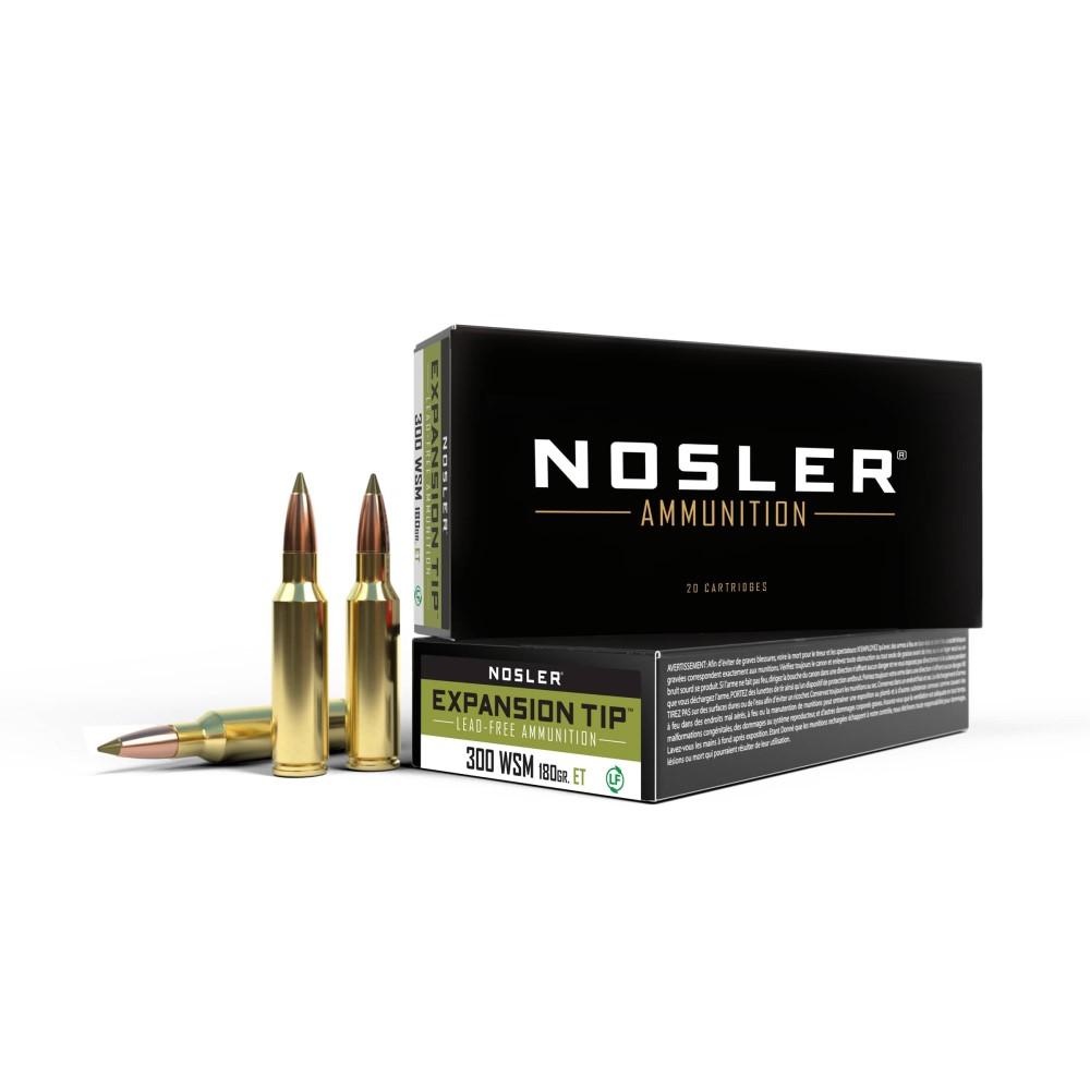 Nosler E-Tip Rifle Ammunition .300 WSM 180 Gr ET 2900 FPS 20/Ct