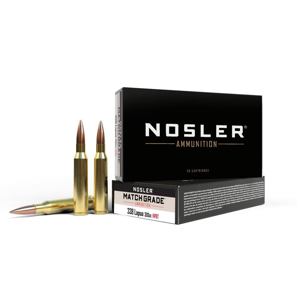 Nosler Match Grade Rifle Ammunition .338 Lapua mag 300gr CC 20/Box ...