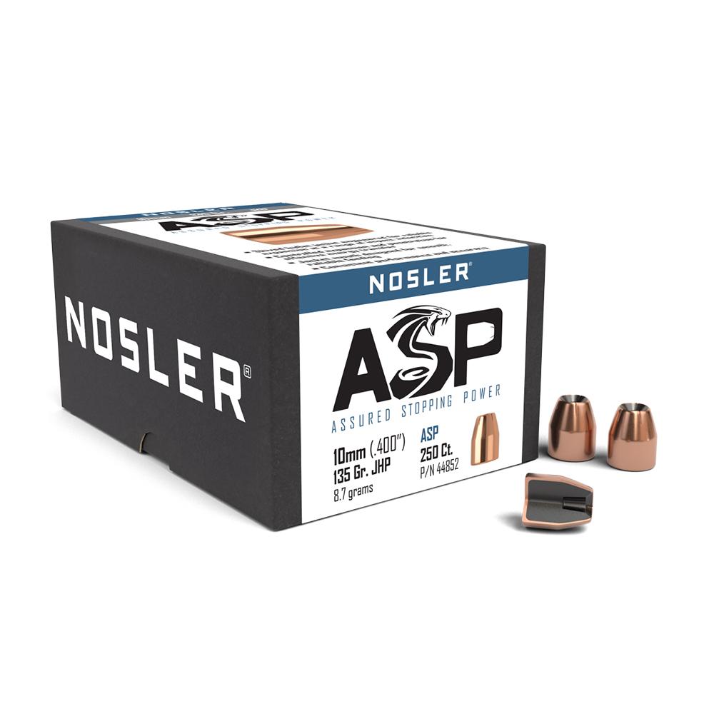 Nosler 44852: 10mm Auto, 135gr Jacketed Hollow Point, .40 Caliber, 250 Count, New, USA Origin