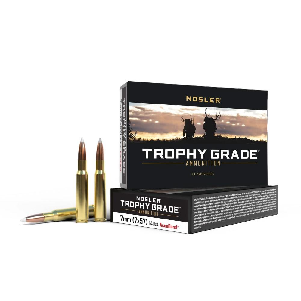 Nosler Trophy Grade Rifle Ammunition 7X57MM 140 Gr AB 2700 FPS 20/Ct