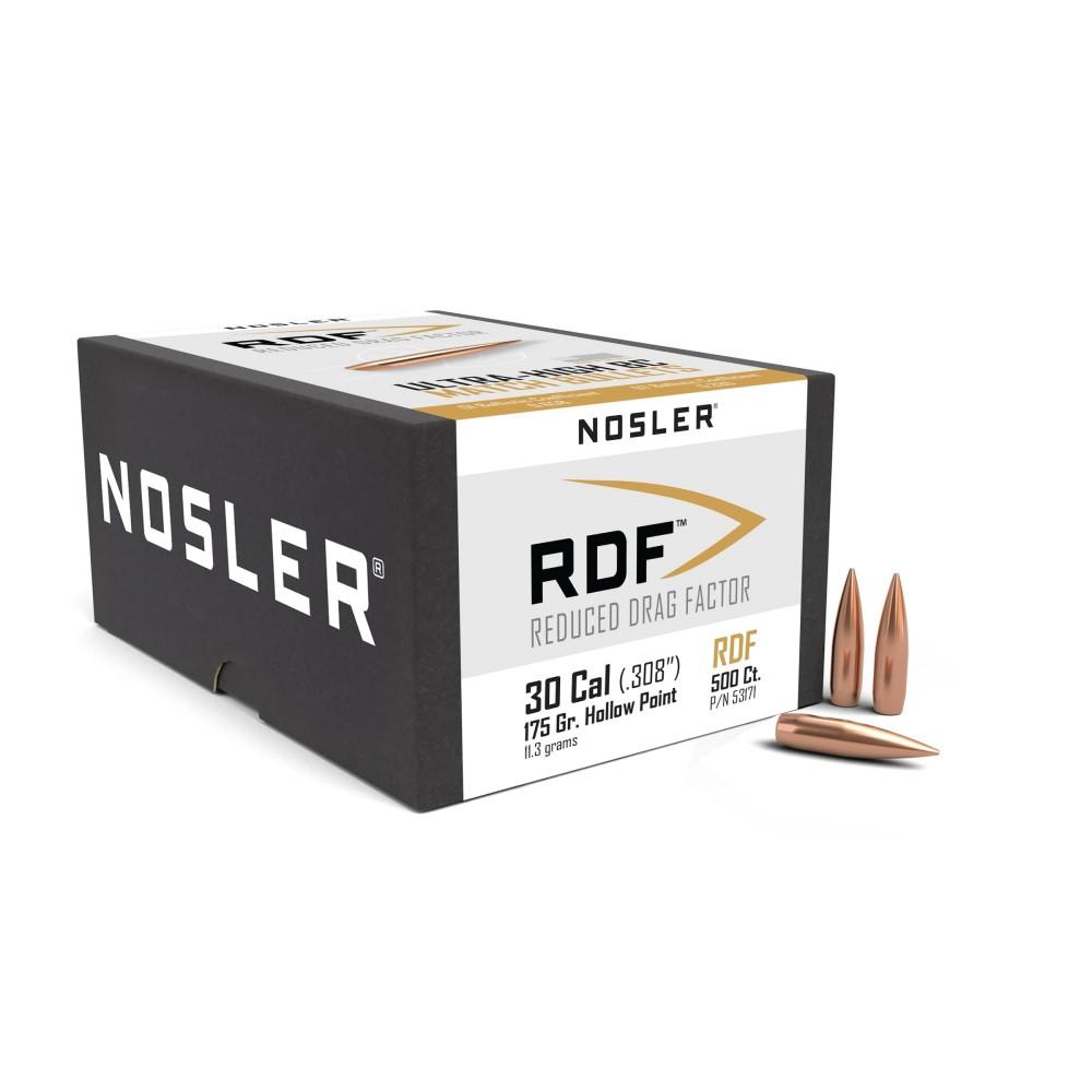 Nosler RDF .30 Caliber 175gr HPBT Rifle Bullets, 500 Count - High BC, Wind Drift Resistant, USA Made