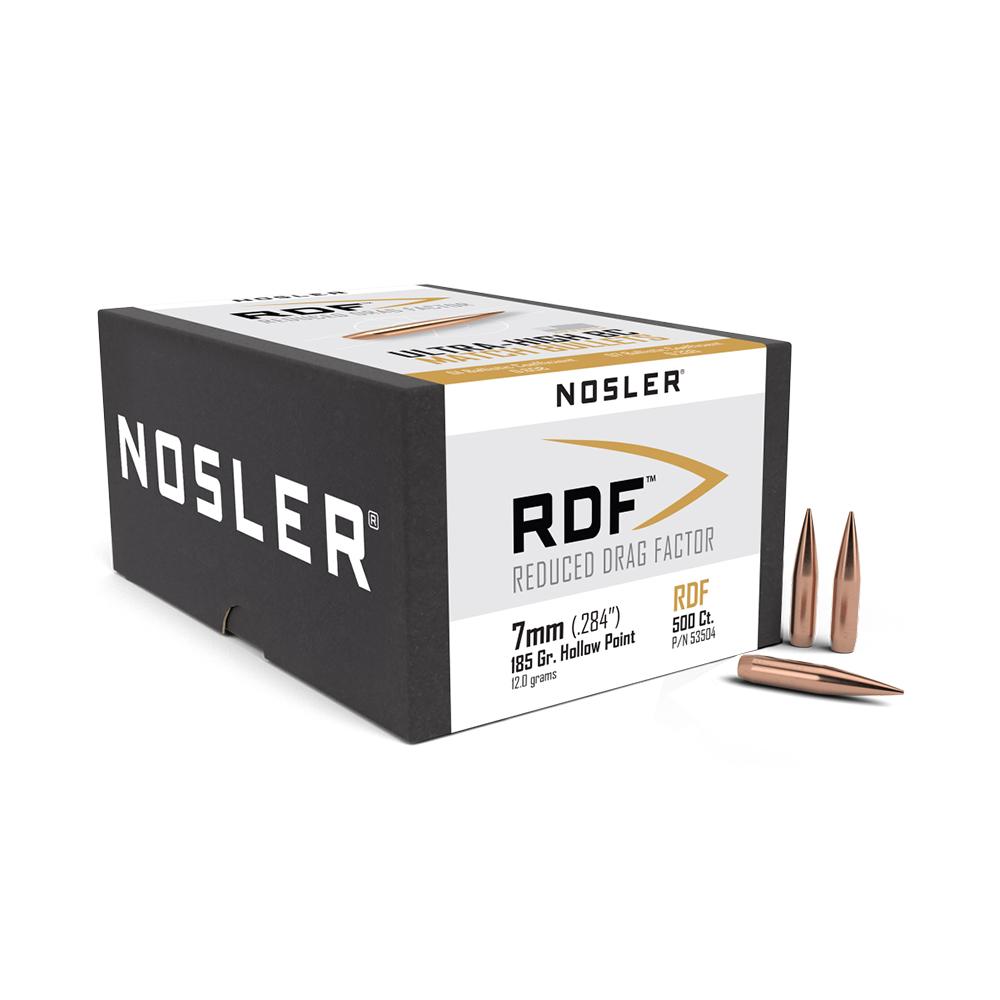 Nosler RDF 7mm .284 185GR Hollow Point Boat Tail, 500 Count Box, USA Origin, Copper Material