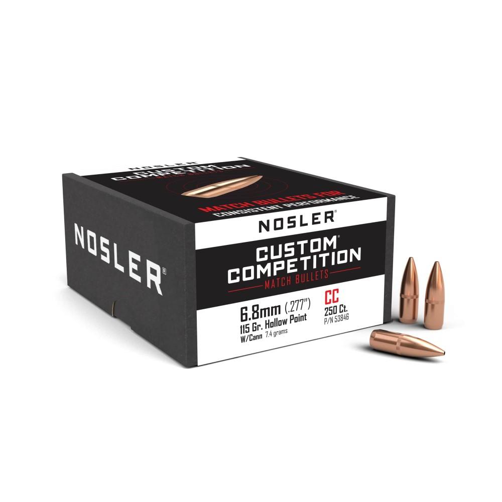 Nosler Custom Competition Bullets 6.8mm .277" 115 gr HPBT CANN 250-ct