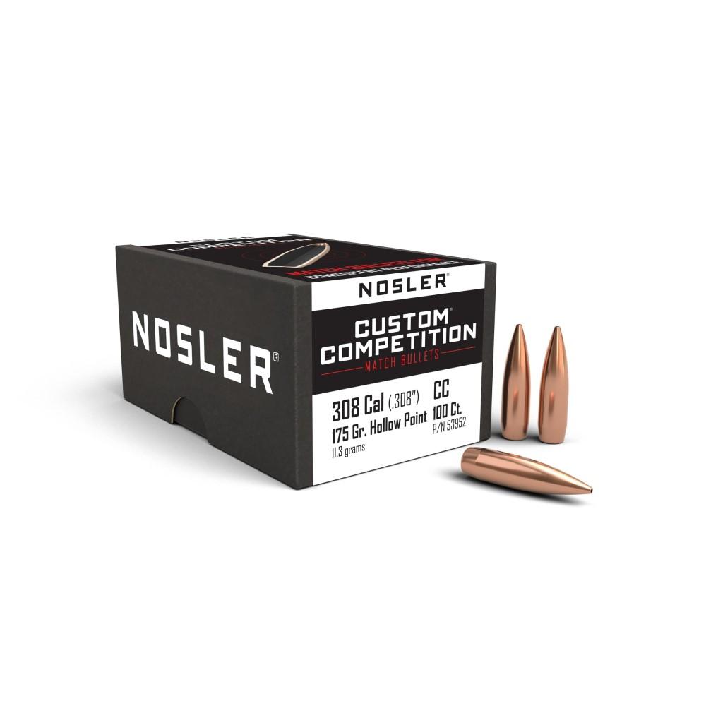 Nosler 30 Caliber 30-175 Grains Hollow Point Boat Tail Match bullets (Per 1
