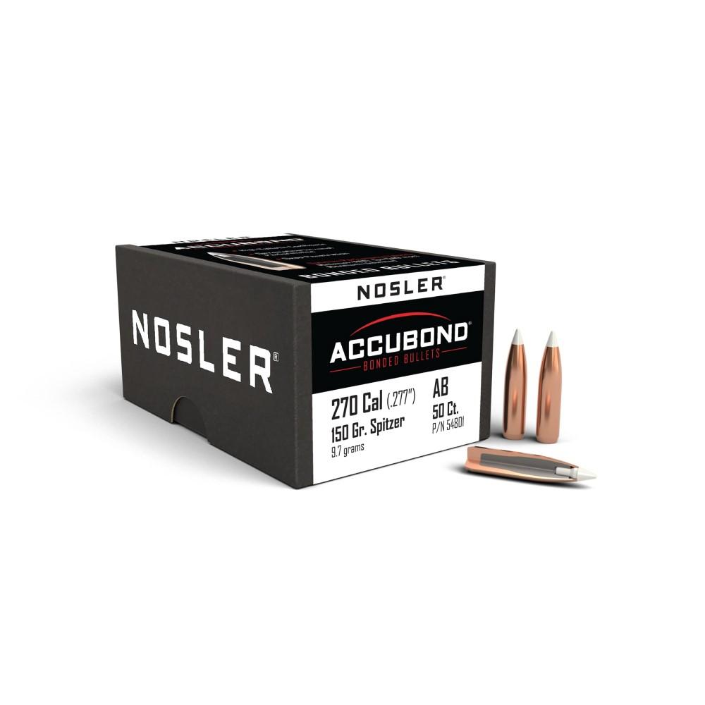 Nosler AccuBond Bullets .270 Caliber 150 Grain Spitzer Point 50 Pack