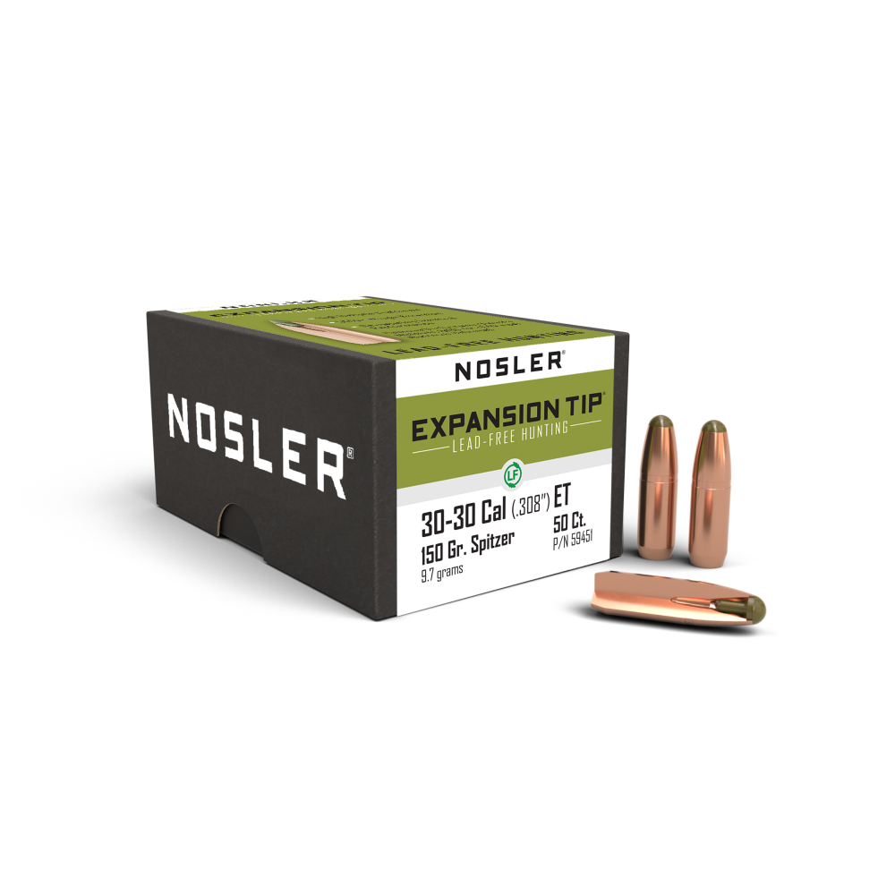 Nosler E-Tip Lead Free Rifle Bullets .30-30 Win .308" 150 Gr RN-ETIP 50/Ct