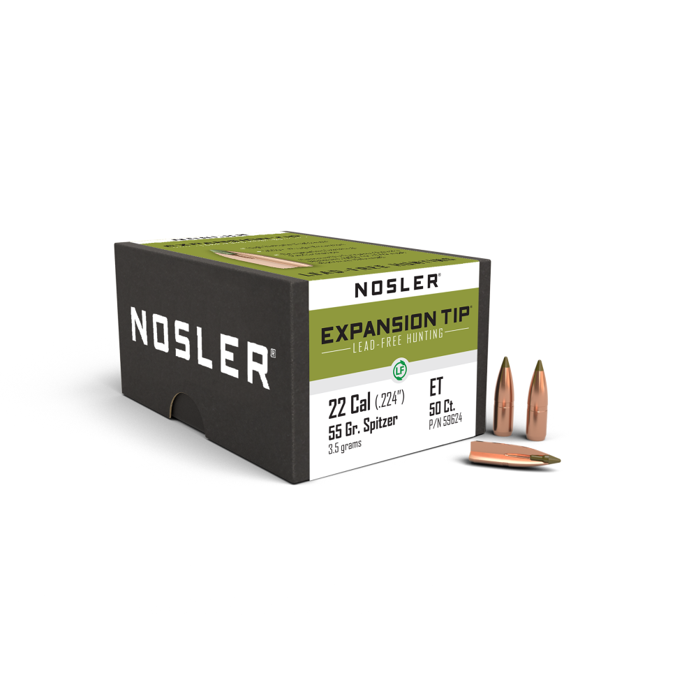 Nosler E-Tip Bullets 22 Caliber 55 Grains Spitzer Point Per 50 Md: 59624