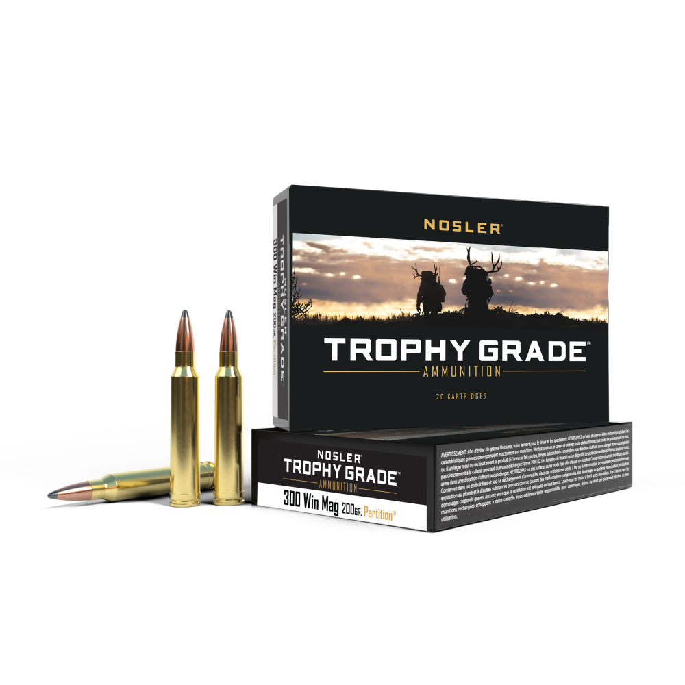 Nosler Partition Trophy Grade Rifle Ammunition .300 Win MAG 200 Gr PSP 2750 FPS 20/Ct