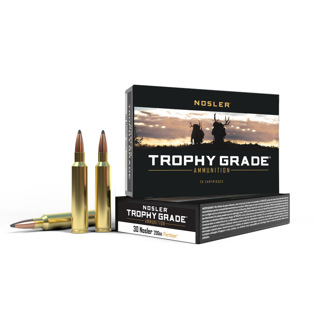 Nosler Trophy Grade Rifle Ammunition 30 Nosler 200 gr. PT SP 20 rd.