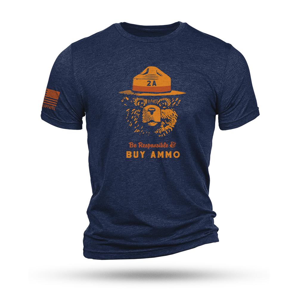 Nine Line 2A Bear Navy Triblend T-Shirt S