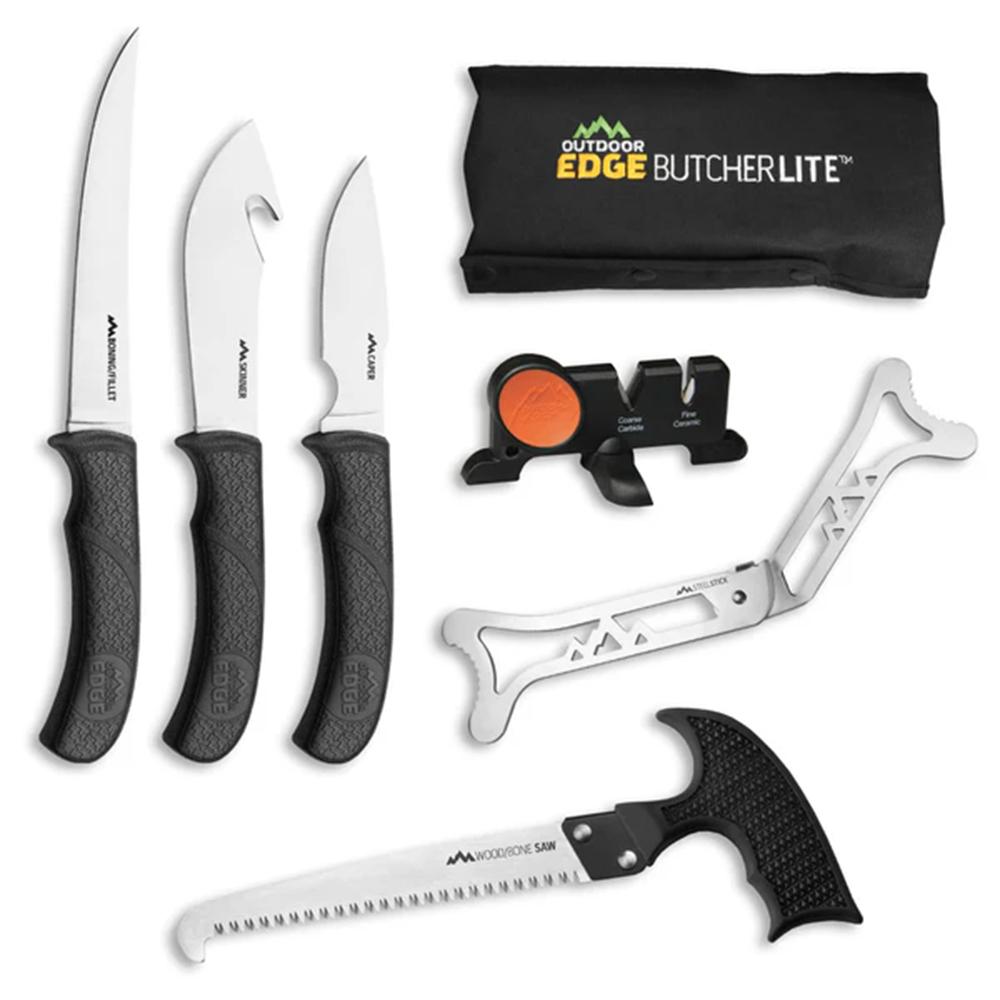 Outdoor Edge Butcher-Lite 8 Piece Processing Knife Set Roll Pack