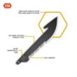 Outdoor Edge 2.5'' Drop-Point Blade Pack  50% Serr.  Black  6 Blades