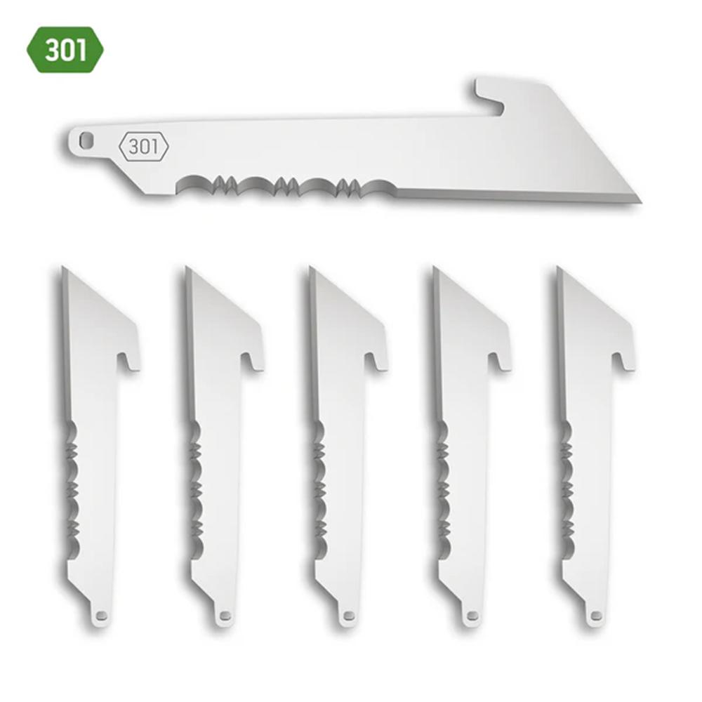 Outdoor Edge 3.0'' Utility Blade Pack 50% Serr. Stainless 6 Blades