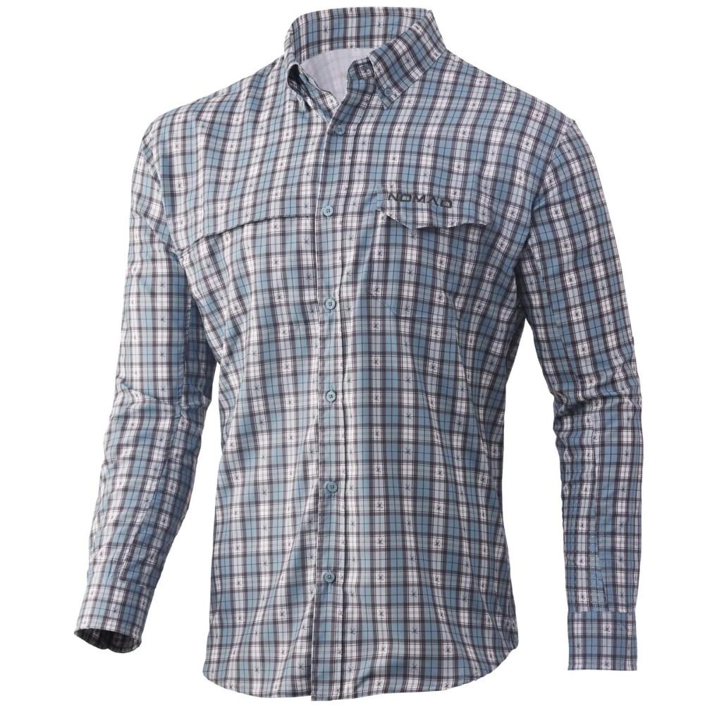 Nomad Stretch-Lite Plaid Long Sleeve Shirt Silver Blue M