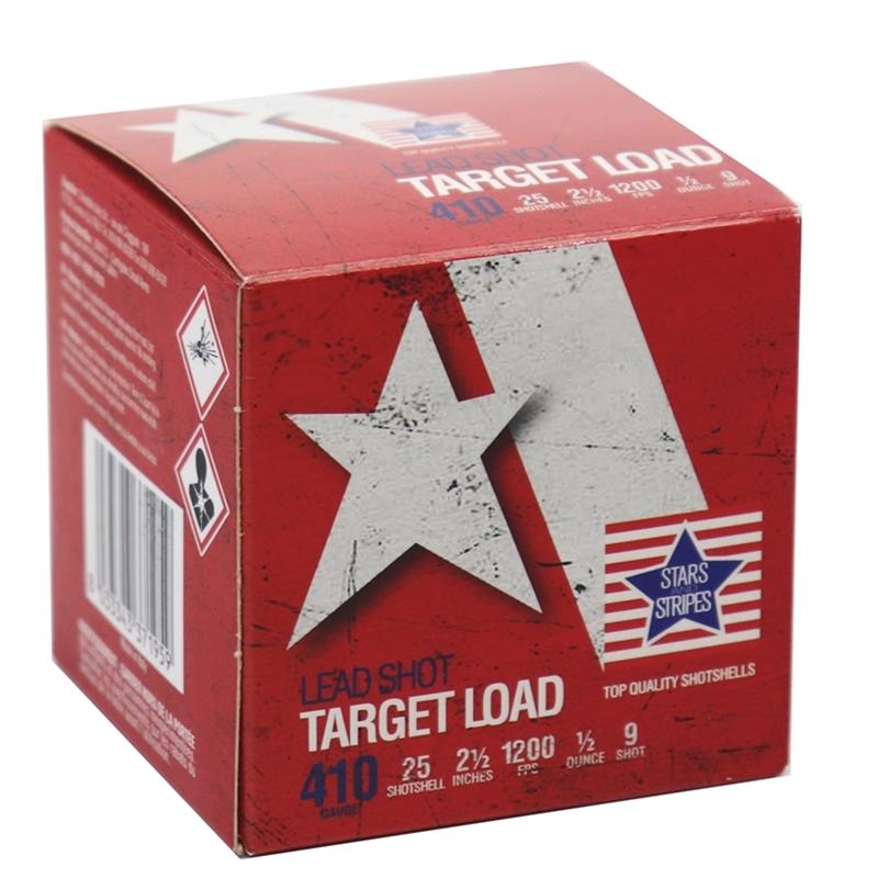 TRZ Trading PPU Stars & Stripes Target Shotshells 410ga 2-1/2" 1/2oz 1200 fps #9 25/ct .410 Bore