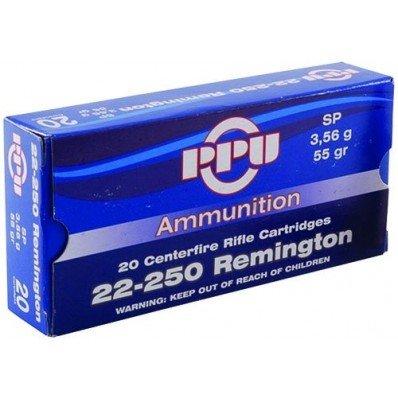 TRZ Trading PPU Rifle Ammunition 22-250 Rem 55 gr SP 3680 fps 20/ct