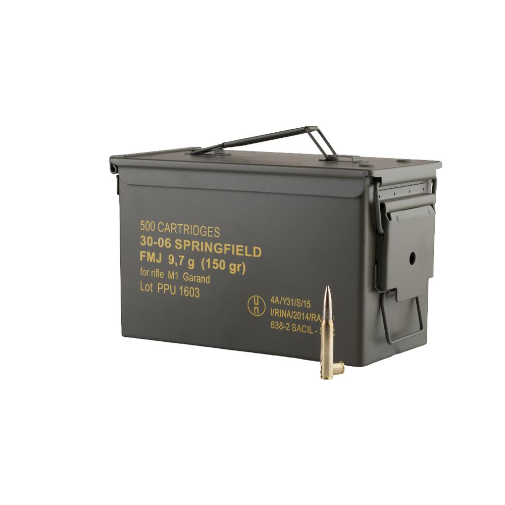 TRZ Trading PPU Rifle MC Garand Ammunition .30-06 Springfield 150 gr FMJ 2745 fps 500/ct